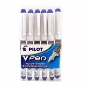 Pilot V Pen Disposable Fountain Pen - Blue, Pack of 6