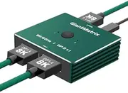 DisplayPort Switch 2 in 1 Out 8K Uni-Directional DisplayPort Switcher Splitter Selector DP 1.4 Switcher Supports 8K@60Hz 4K/144/175/240Hz, Compatible with PC Host Monitor Laptop etc (D-P-C-002)