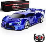 KULARIWORLD Remote Control Car 1/18 Rechargeable High Speed RC Cars Toys for Boys Girls Vehicle Racing Hobby with Headlight Xmas Birthday Gifts for Kids (Blue)