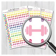 Gym Planner Stickers for Diary Calendars, Journals and Scrapbooking