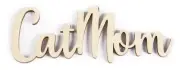 CousinDIY Unfinished Wood Script Phrase-Cat Mom 5A002F7Y-1265