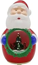 Santa Claus Decorative Light Interior Rotation with Music USB Battery-Powered Desktop Ornaments Warm Yellow