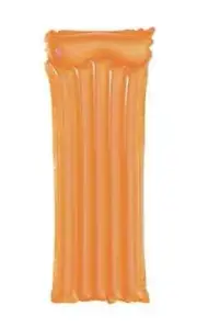 Bring On The Sun Floating Pool Beach Orange Mat 6ft x 30" 220 Lbs w/ Pillow New