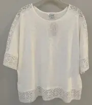 NWT Sundance Catalog White “Madeline Dream Top” Size L $78