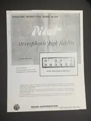 Pilot SP-215 Operating Manual Instructions Stereo Preamp Audio Control Photocopy
