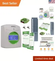 Starter Time Clock Bundle with 100-Cards, 1 Time Card Rack, 1 Ribbon & 2 Keys