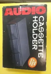 Vintage Black 3 Drawer Audio Cassette Tape Holder 36 Tapes Storage Box NOS
