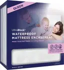 Ultrablock Zippered Mattress Protector (Queen) - Waterproof Cover Stops Dust Mi