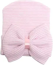 [CENZICOM] Newborn Baby Boys Girls Infant Toddler Hospital Beanie Bow-Knots Hat Knit Cap