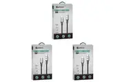 3x Sansai Type-C w High-Speed Charging & Data Transfer Cable 60W 1.2 m Black