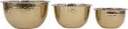 Creative Co-Op Hammered Stainless Steel Bowls in Gold Finish (Set of 3 Sizes)