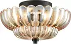 Modern Black Flush Mount Ceiling Light 3-Light Close to Ceiling Light Fixtures w