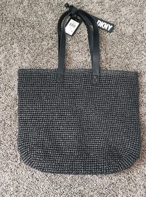 NWT DKNY Cali Tote - Black Weave Cute Trendy Black Bag / Purse msrp $148
