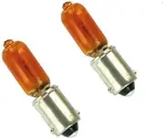 ZMShun 2x BA9S 12V 21W Amber Ba9s Halogen Bulbs Automobile Bayonet Bulb Fog Light Car Halogen Indicator Brake Fog Reverse Light Bulb BA9S Car Bulb Lamp Car Turn Signal Lamp BA9S Amber 12V 21W
