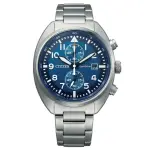 【CITIZEN 星辰】CHRONOGRAPH光動能計時三眼手錶-藍色41MM(CA7040-85L)