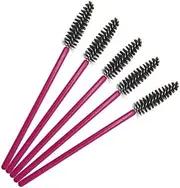 Namzi 100 Pcs Disposable Eyelash Mascara Brushes for Eye Lashes Extension Eyebrow and Makeup (Rose rod Black head)