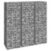 Vidaxl Gabion Raised Beds 3 Pcs Iron iron,mesh,silver Gabion Baskets