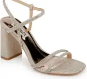 New With Box & Dustbag Badgley Mischka Rebekah Metallic Block Heel Sandals Sz 11