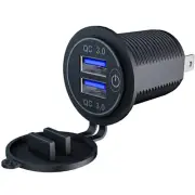 Cigarette Lighter Socket 2 USB Charger Splitter 12V/24V Outlet Power Adapter Car