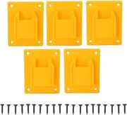 Respicefinem 5 Pack Yellow Battery Power Tool Holder Mount Rack Ideal for 14 4V 18V 20V Power Tools Keeps Work Space Tidy and Protects Tools Made of Sturdy Durable ABS Plastic