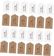 BIUDECO 200Pcs Kraft Paper Tags Labels Pre Punched Wedding Party Bakery Package Tags Durable Handmade Crafting Labels for and Scrapbooking
