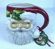 Blue Sky Clayworks Santa Clause Mug Christmas Ho Ho Ho Hot Chocolate New Tags