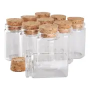 30pcs 40ml 37x60mm Transparent Glass Spice Bottles Jars with Cork Stopper