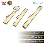 Decaura Bathroom Shower Grate Drain Floor Drain Brushed Gold Tile Insert 304SUS