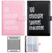 2PCS 100 Envelopes Money Saving Challenge, Envelopes Challenge Binder, Achiev...