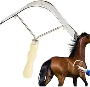 Songholee Horse Brush, Sweat Scraper for Horses, Horse Grooming Scraper, Stainless Steel Portable Horse Hair Brush, Deshedding Tool for Livestock Care and Bathing