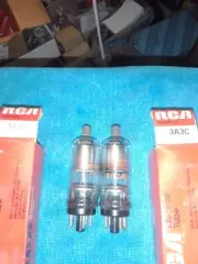 (2) NOS RCA 3A3C COIN BASE HIGH VOLTAGE RECTIFIER TUBES - TV7 TESTED
