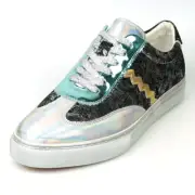 FI-2431 Silver Multicolor Leather Lace up Low Cut Sneaker Encore by Fiesso