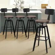 4x ALFORDSON Bar Stools Industrial Backrest Black