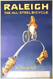 Raleigh Bicycle Advert-True as Steel retro British poster living room wall decor
