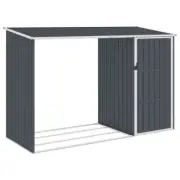 Garden Log Storage Shelter Metal Tool Equipment Shed Timber Fire Wood Organizer