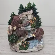 NEW Classic Treasures Fishing Bears Woods Musical Water Fountain "Greensleeves"