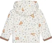 [MORI] Baby Reversible Hooded Jacket - Bear Print and Ribbed Fabric - Bamboo and Cotton Blend - Popper Fastening with Bear Ears