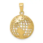 14k Yellow Gold Polished Globe Pendant