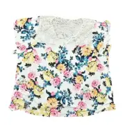 NEW Torrid Size 6 Plus Multicolor Rayon Blouse Floral Yoke Swing Top