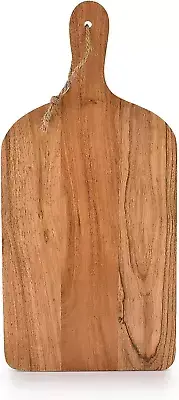 Acacia Wood Paddle Cutting Boards with Handle for Kitchen, Cheese, and Food Serv
