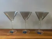 Mikasa Crystal Glasses Martini 8oz Set of 3 Panache Platinum France