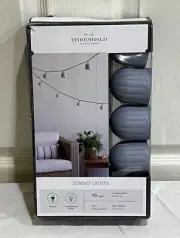 Brand New Set of Outdoor Patio String Lights Sky Blue Ribbed Covers Light Strand
