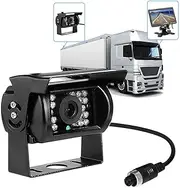 Truck Rearview Backup Cameras with 10M Cable, Waterproof 18 IR LEDs 170 Degree 4 Pins High Definition CCD Vehicle Reversing Camera for Heavy Duty Car Van Trailer Bus Caravans