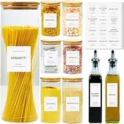 356 Pantry Labels - UK Based Ingredients - Waterproof Pantry Labels for Jars - Kitchen Labels for Containers - Perfect Pantry Kitchen Jar Labels- Storage & Organisation Jar Labels (Pantry Labels)