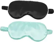 IWOWHERO 2Pcs Comfortable Eye Masks for Sleeping Travel Yoga Soft Shading Patches with Elastic Band for Light Blocking and Eye Care