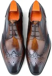 [Generic] AA Men’s Ashburn Wingtip Derby Shoes, Perfect for Formal Wear, Business Casual, and Parties (Available in US Sizes 6 to 15)