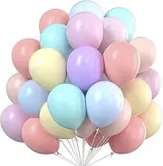 Party Pastel Balloons 100 Pcs 10" Macaron Candy Colored Latex Balloons for Birthday Wedding Engagement Anniversary Christmas Festival Picnic or Any Friends & Family Party Decorations - Multicolor