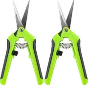 2PCS Ergonomic Spring-Action Scissors,Spring-Loaded Craft Shears with Stainless Steel Blades,Slide Lock,and Anti-Slip Grips,Heavy-Duty All-Purpose Craft Scissors,Arts and Crafts Scrapbooking Tool
