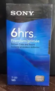 Sony 6 Hrs T-120 VHS Tapes Two Blank VHS Cassettes Sealed Premium NEW