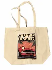Auto Train Amtrak Tote Bag, 100% Heavy Weight Biodegradable Cotton, Never Used